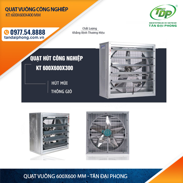 Quạt Thông Gió Vuông Kích Thước 600×600 mm