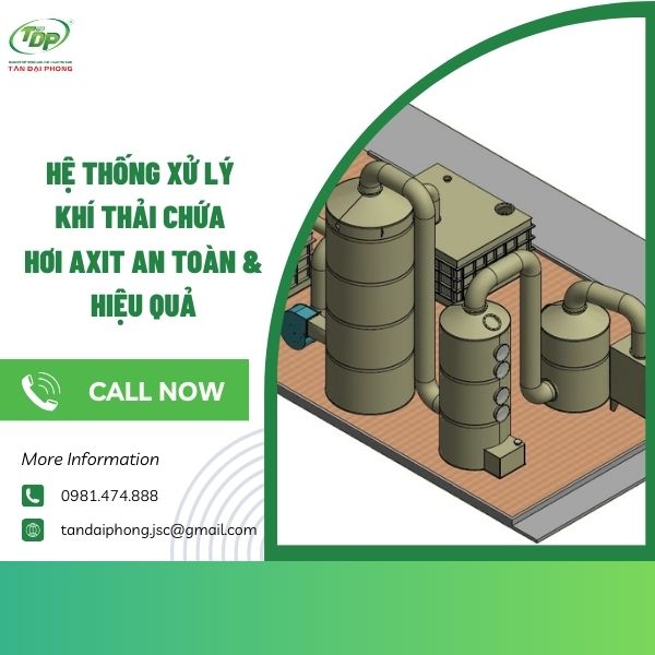 xử lý khí thải chứa hơi Axit Hệ thống xử lý khí thải chứa hơi axit hoạt động theo nguyên lý nhất định