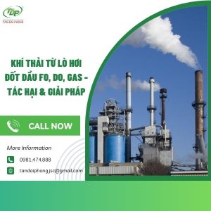 khí thải từ lò hơi đốt dầu FO, DO, GAS