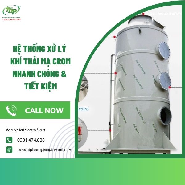hệ thống xử lý khí thải mạ crom Phương pháp hấp thụ hóa học