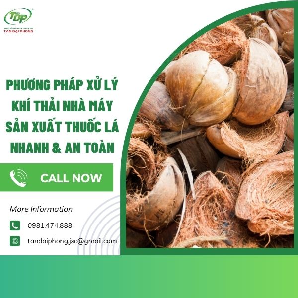 Phương pháp xử lý khí thải bằng vỏ dừa