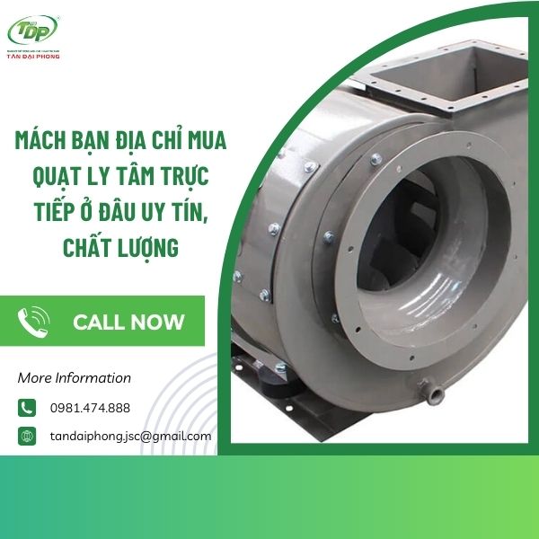 Ứng dụng của quạt ly tâm trực tiếp