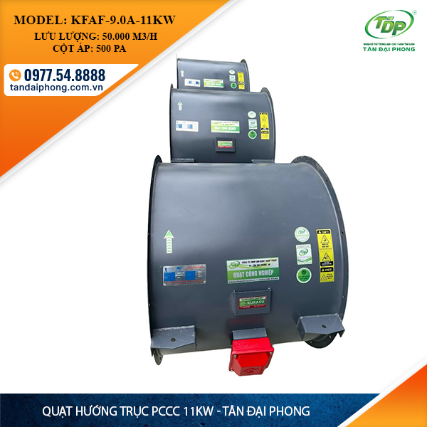 Quạt Hướng Trục Phòng Cháy 11Kw (còn gọi là Quạt Hướng Trục Phòng Cháy 15Hp, Quạt Hướng Trục Pccc 11Kw, Quạt Hướng Trục Pccc 15Hp)