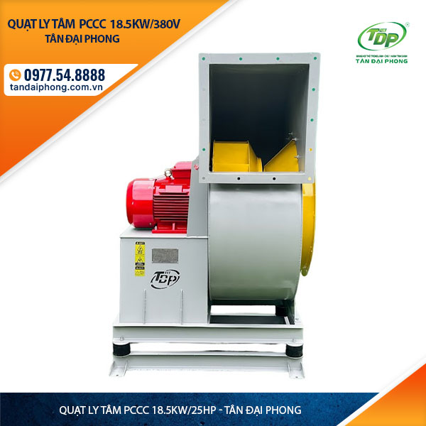 Quạt Ly Tâm Hút Khói Phòng Cháy 18.5Kw hay còn gọi là Quạt Ly Tâm Phòng Cháy 18.5kw, hay Quạt Ly Tâm Phòng Cháy 25Hp hay quạt ly tâm pccc 18.5Kw hoặc quạt ly tâm pccc 25Hp