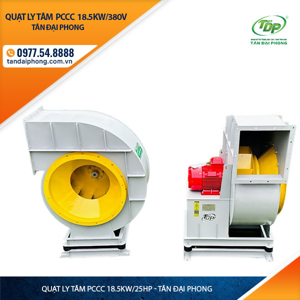 Quạt Ly Tâm Hút Khói Phòng Cháy 18.5Kw hay còn gọi là Quạt Ly Tâm Phòng Cháy 18.5kw, hay Quạt Ly Tâm Phòng Cháy 25Hp hay quạt ly tâm pccc 18.5Kw hoặc quạt ly tâm pccc 25Hp