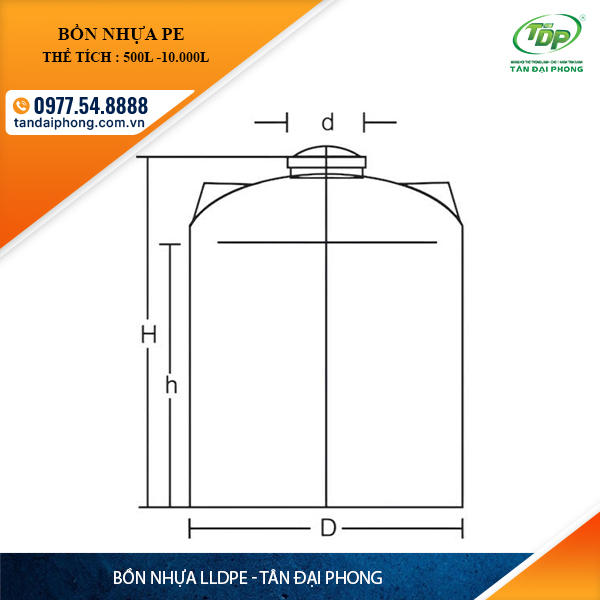Bảng Tra Kích Thước Bồn LLDPE