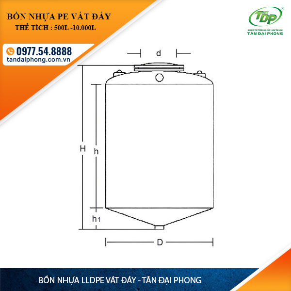 Bồn Nhựa LLDPE Vát Đáy
