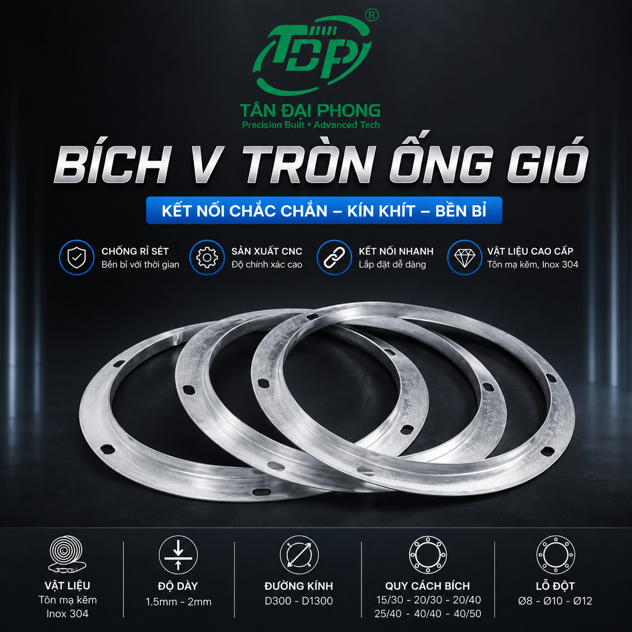 Bích V Tròn Cho Ống Gió