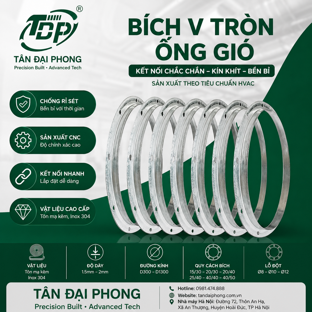 Bích V Tròn Cho Ống Gió
