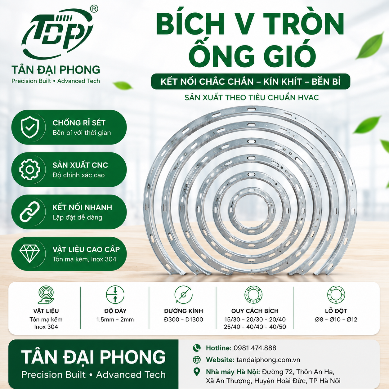 Bích V Tròn Cho Ống Gió