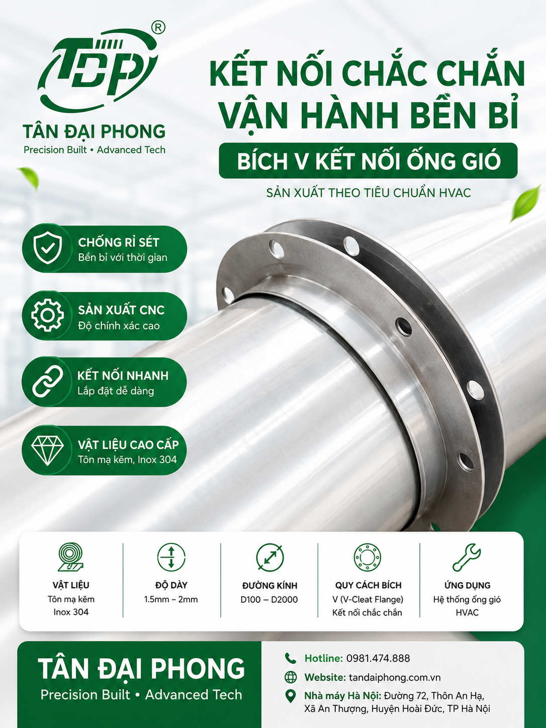 Bích V Tròn Cho Ống Gió