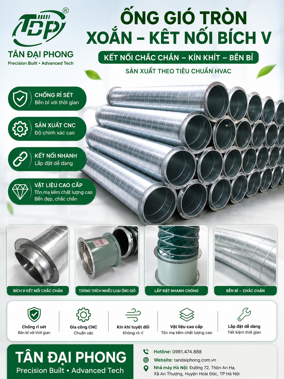 Bích V Tròn Cho Ống Gió