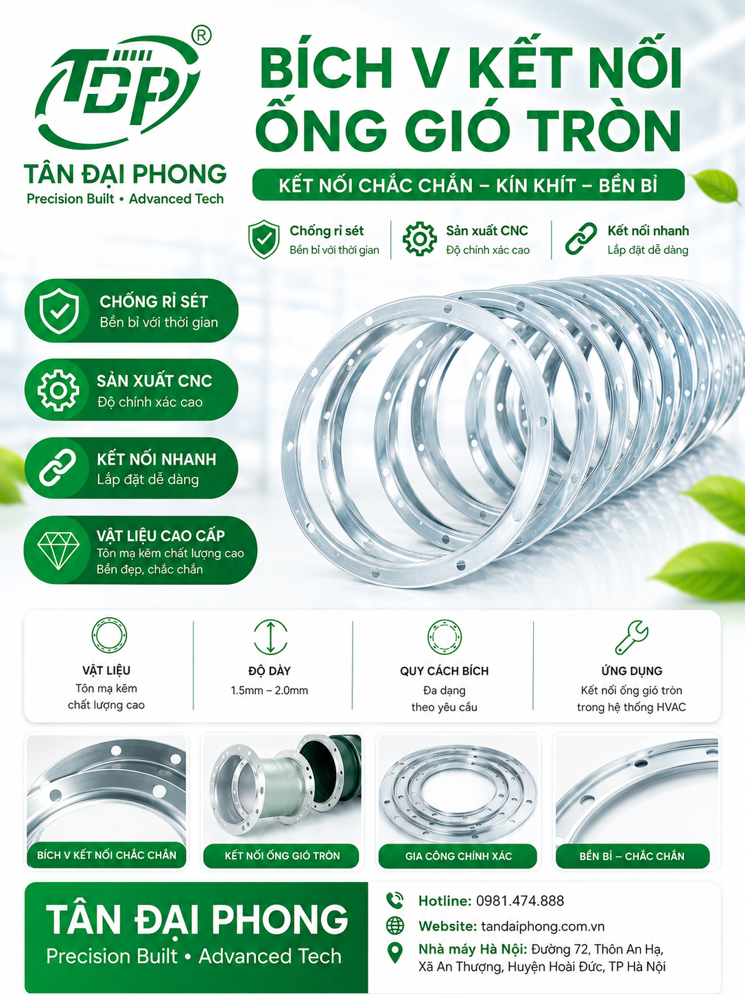 Bích V Tròn Cho Ống Gió