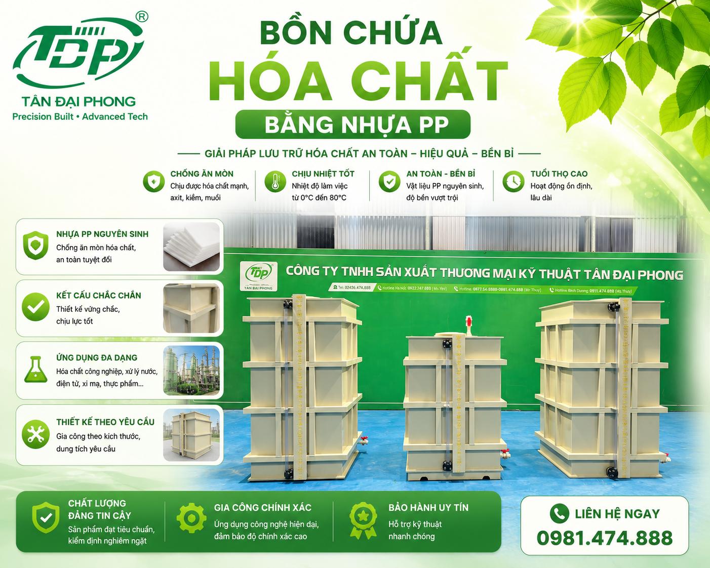 Bồn Chứa FeCl₃ (Sắt III Clorua)