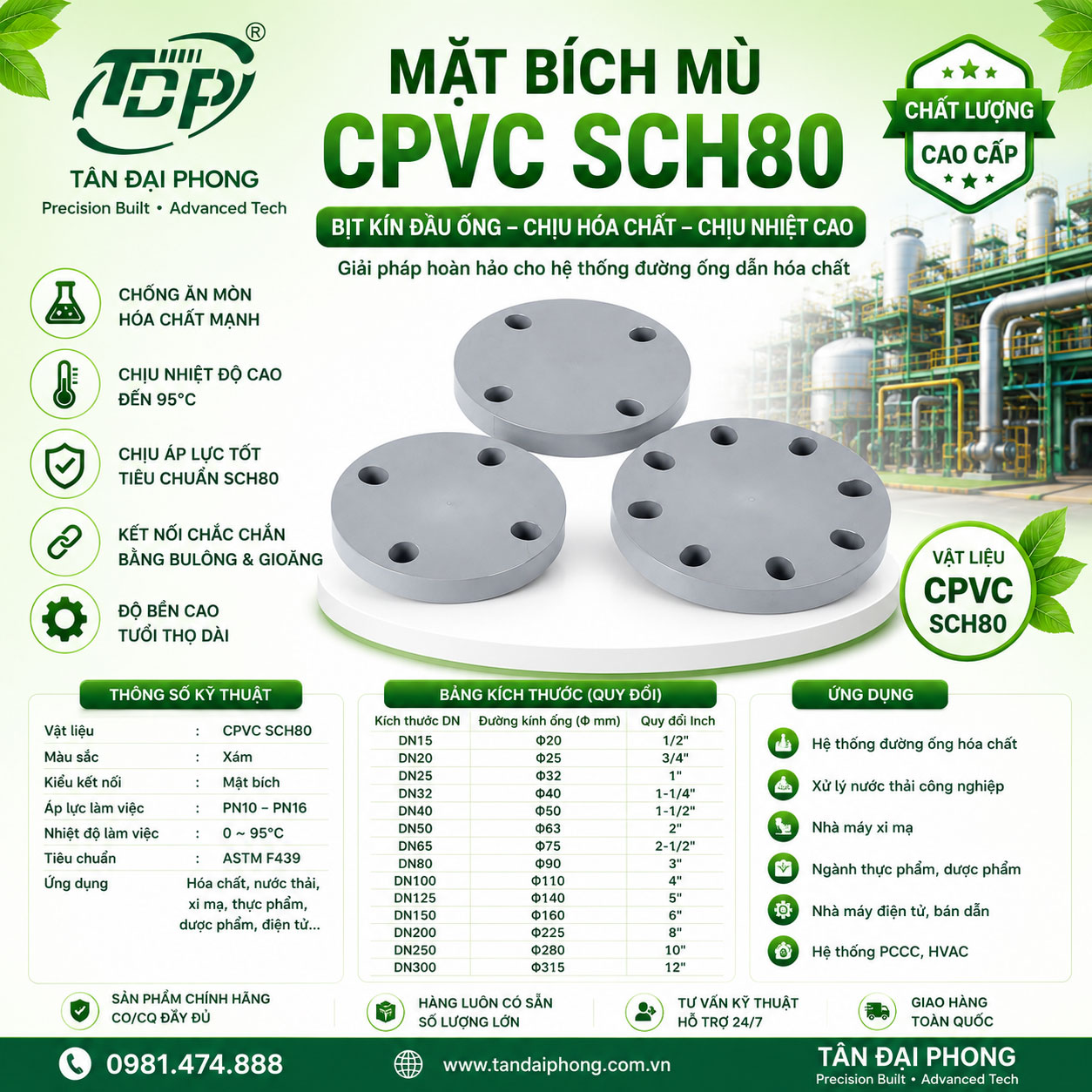Mặt Bích Mù CPVC