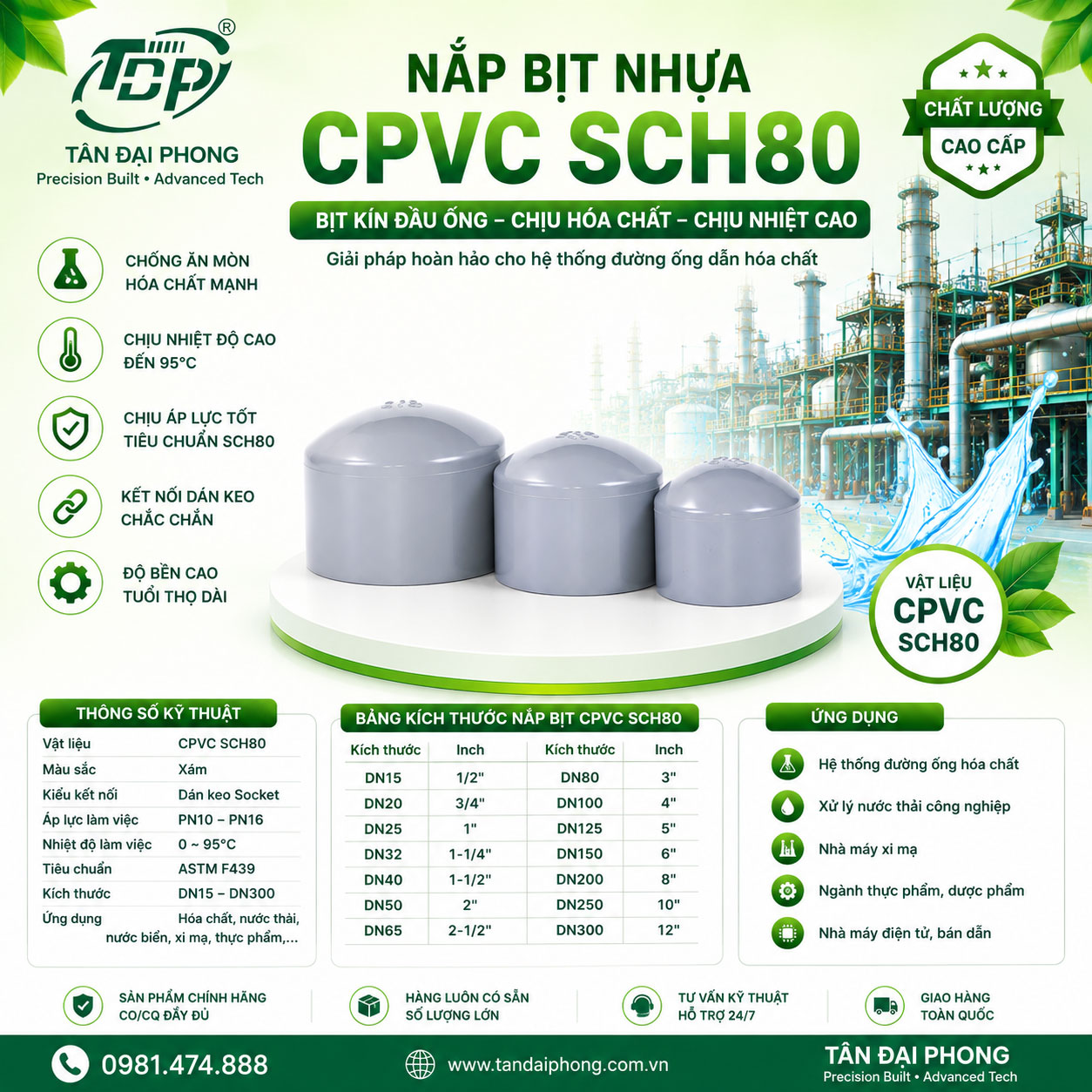 Nắp Bịt Nhựa CPVC