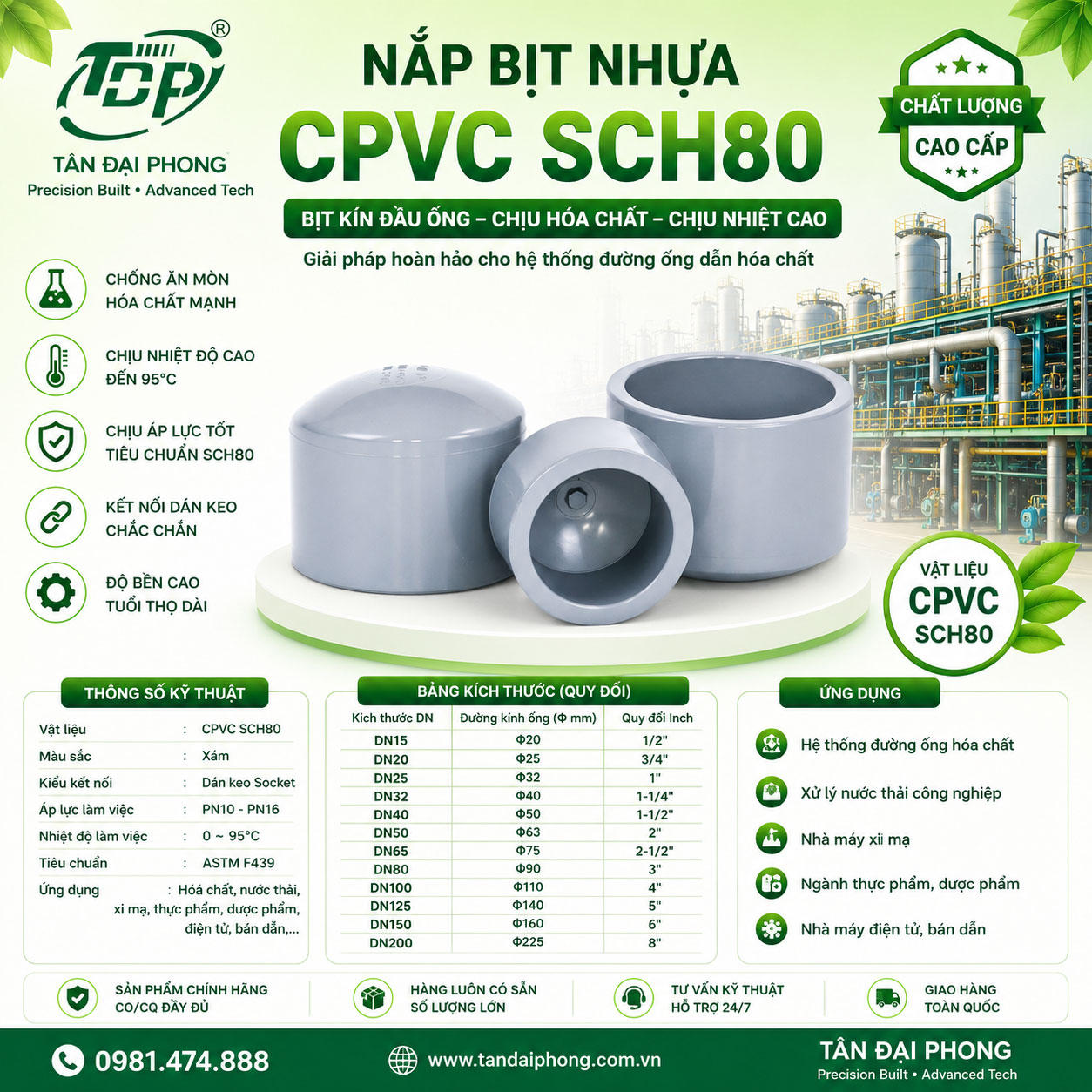 Nắp Bịt Nhựa CPVC