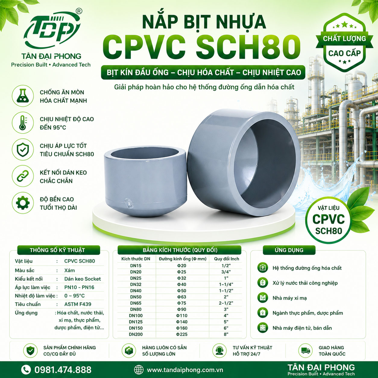 Nắp Bịt Nhựa CPVC