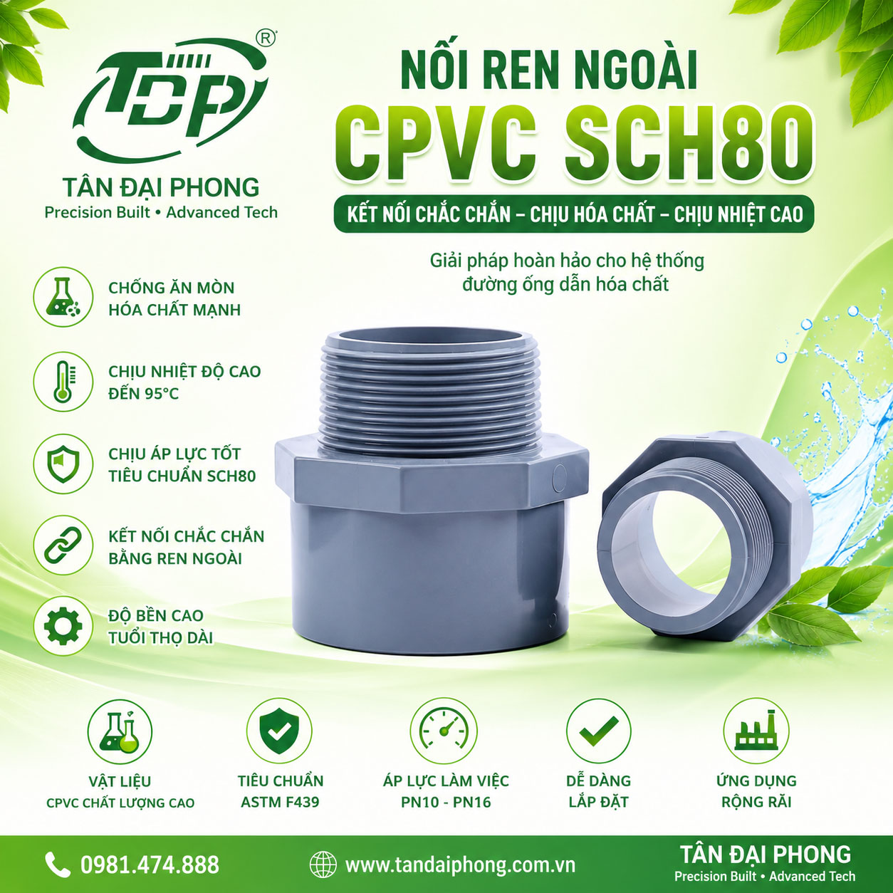 Nối Ren Ngoài Nhựa CPVC