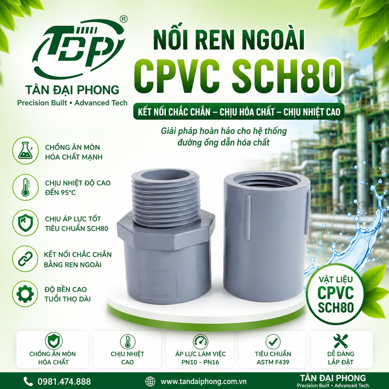 Nối Ren Ngoài Nhựa CPVC
