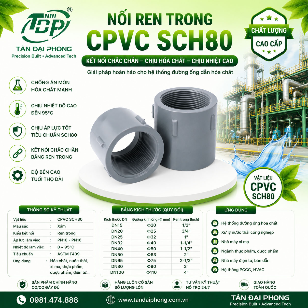 Nối Ren Trong CPVC