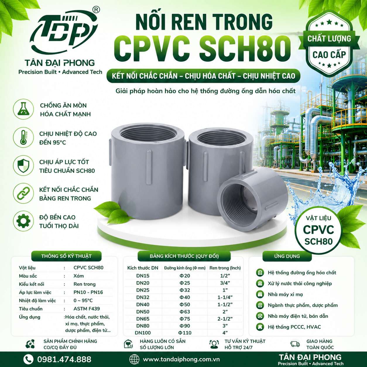 Nối Ren Trong CPVC