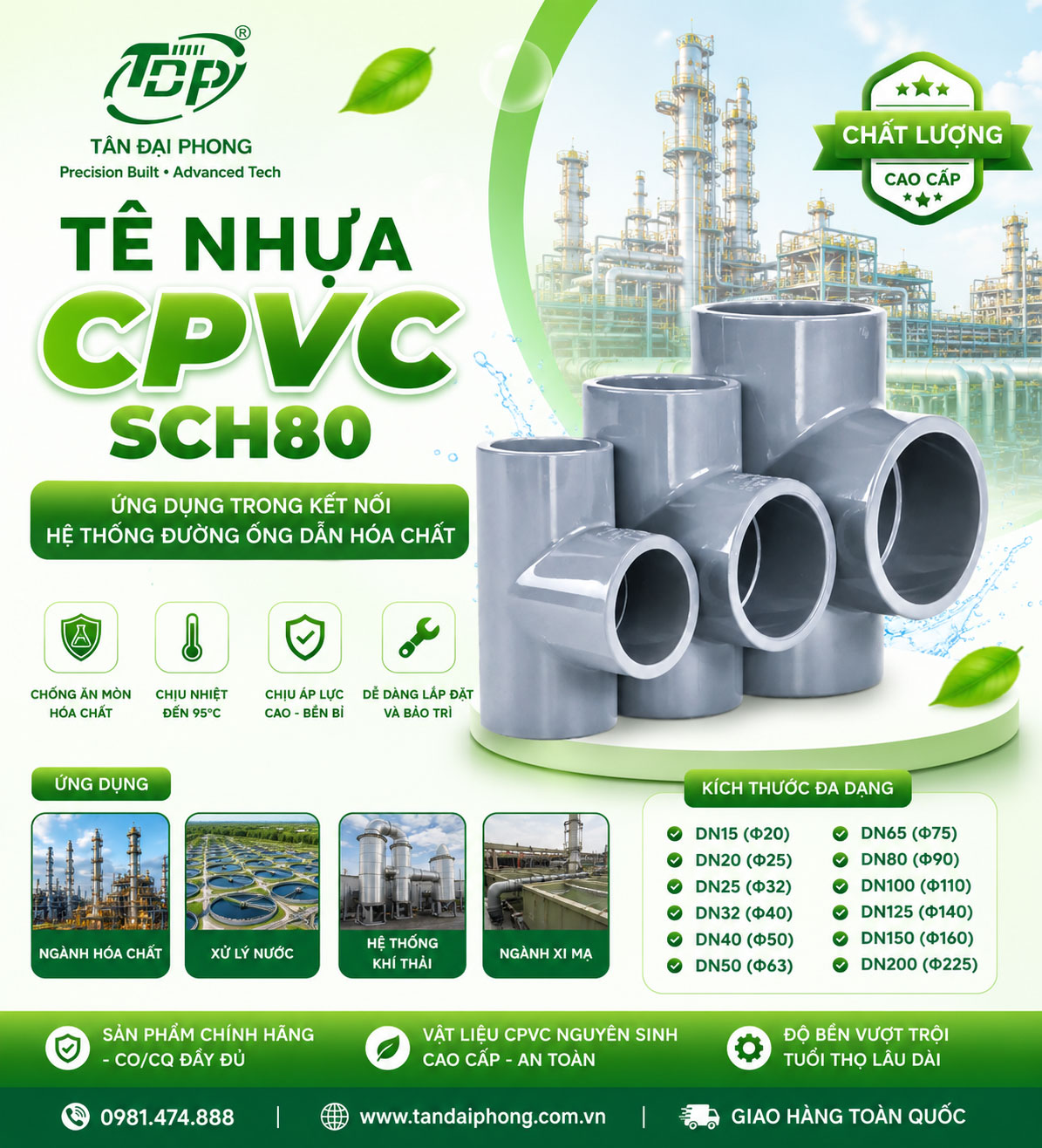Tê Nhựa CPVC SCH80