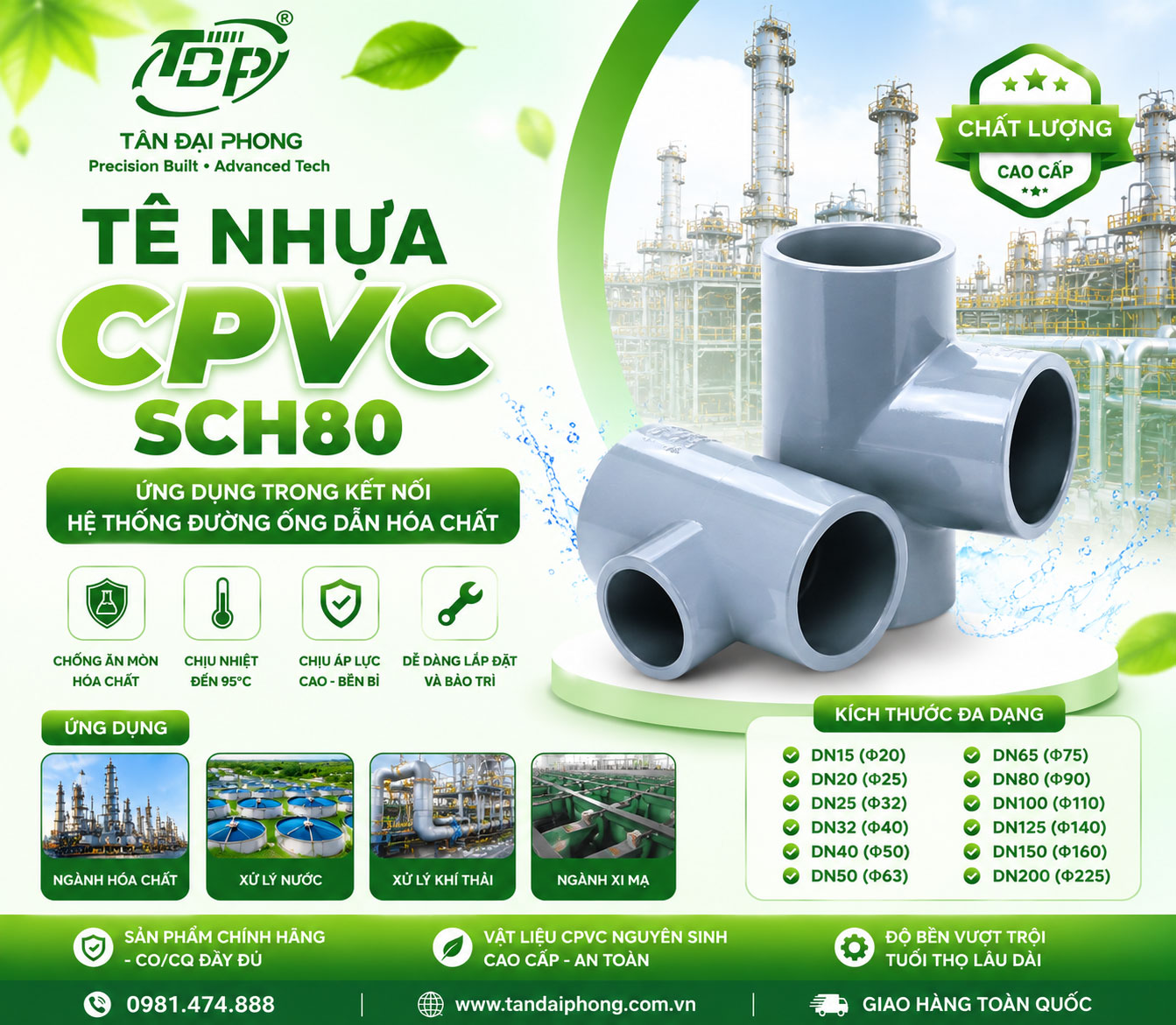 Tê Nhựa CPVC SCH80