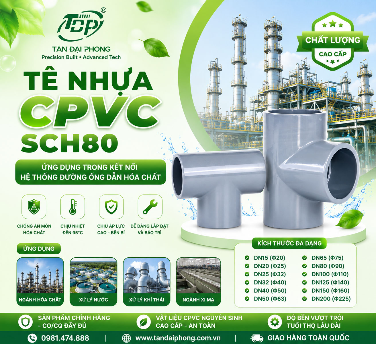 Tê Nhựa CPVC SCH80