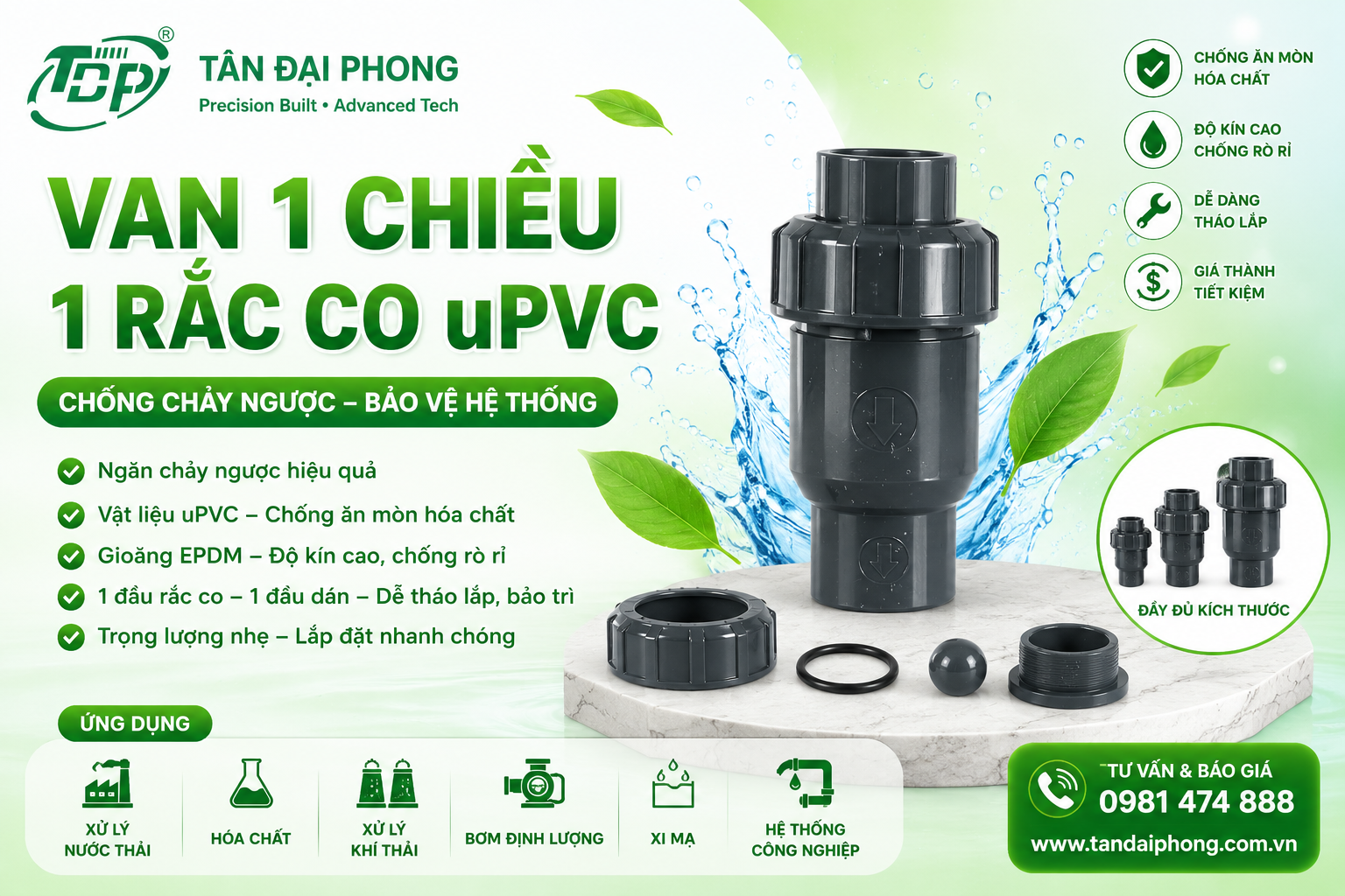 Van 1 Chiều 1 Rắc Co uPVC