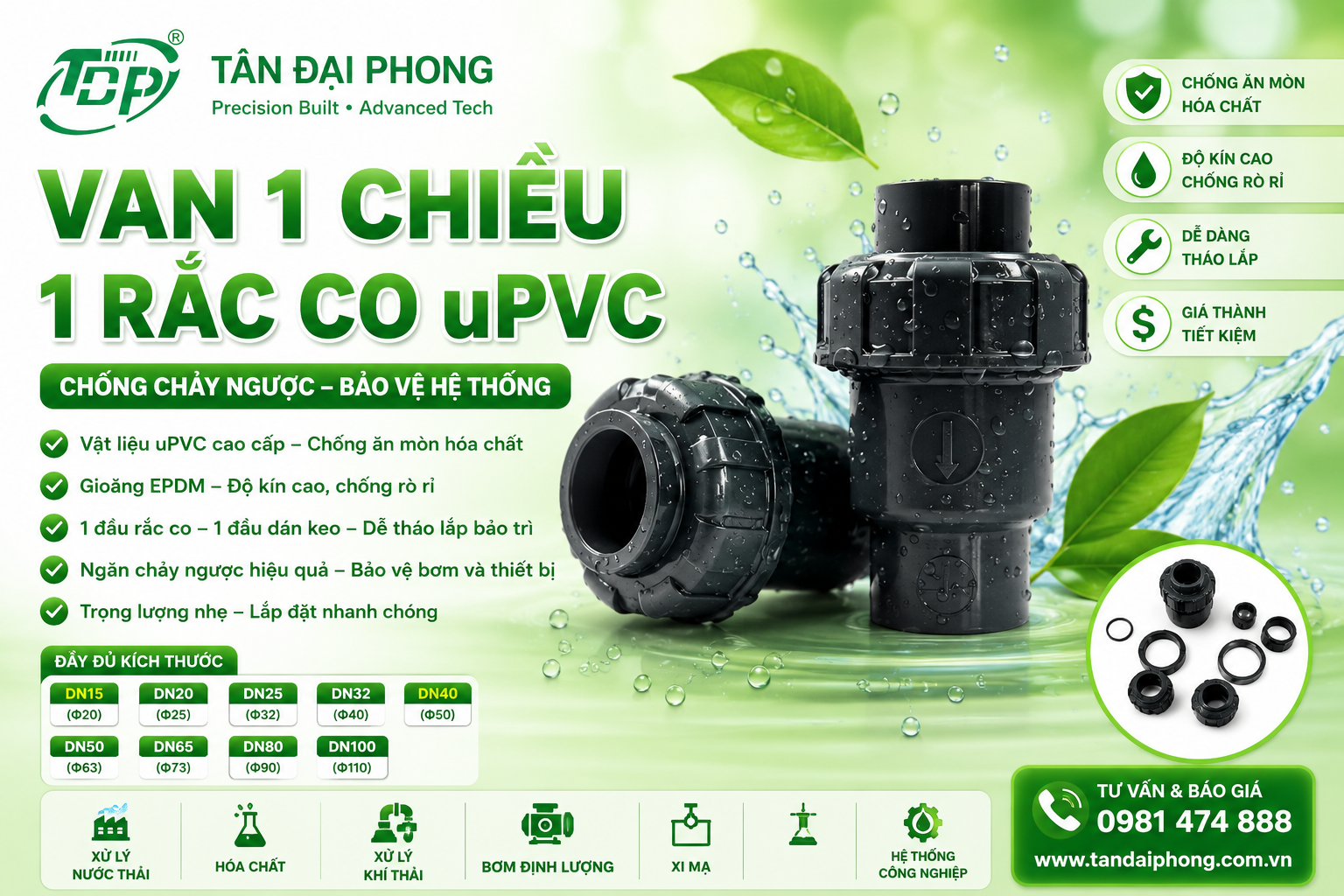 Van 1 Chiều 1 Rắc Co uPVC