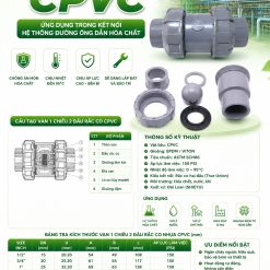 Van 1 Chiều 2 Đầu Rắc Co Nhựa CPVC