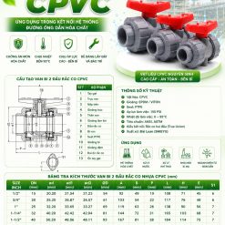 Van Bi 2 Đầu Rắc Co Nhựa CPVC