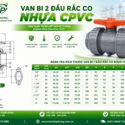 Van Bi 2 Đầu Rắc Co Nhựa CPVC
