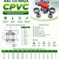 Van Bi 2 Đầu Rắc Co Nhựa CPVC