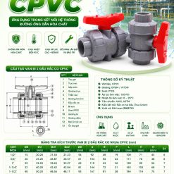 Van Bi 2 Đầu Rắc Co Nhựa CPVC