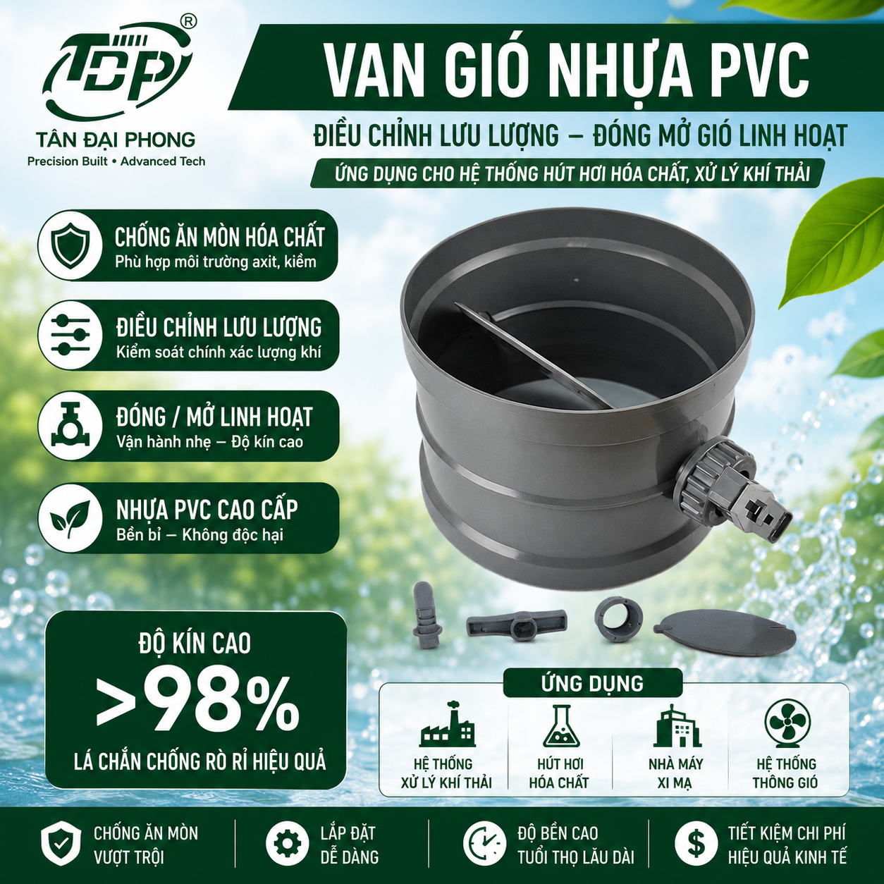 Van Gió Nhựa PVC