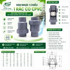 Van Nhựa 1 Chiều 1 Rắc Co CPVC