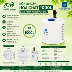 Bồn Khuấy Hóa Chất 1000L Bằng Nhựa PE