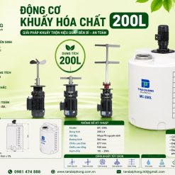 Bồn Khuấy Hóa Chất 200L Bằng Nhựa PE