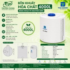 Bồn Khuấy Hóa Chất 4000L Bằng Nhựa PE