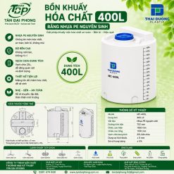 Bồn Khuấy Hóa Chất 400L Bằng Nhựa PE