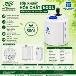 Bồn Khuấy Hóa Chất 500L Bằng Nhựa PE