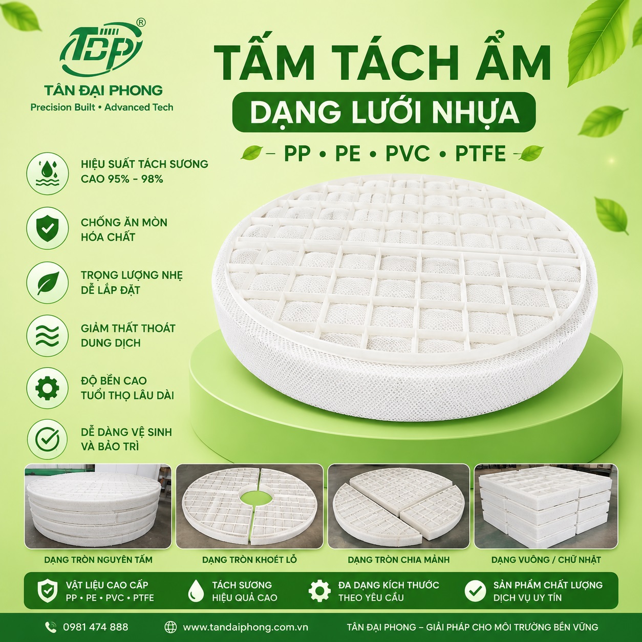 Tấm Tách Ẩm Dạng Lưới Inox Và Tấm Tách Ẩm Dạng Lưới Nhựa