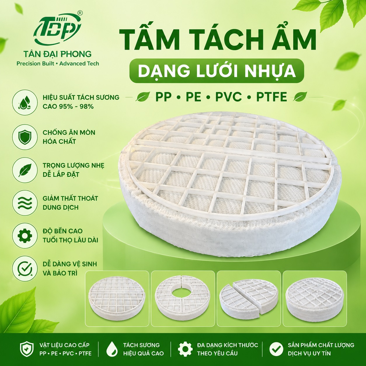 Tấm Tách Ẩm Dạng Lưới Inox Và Tấm Tách Ẩm Dạng Lưới Nhựa